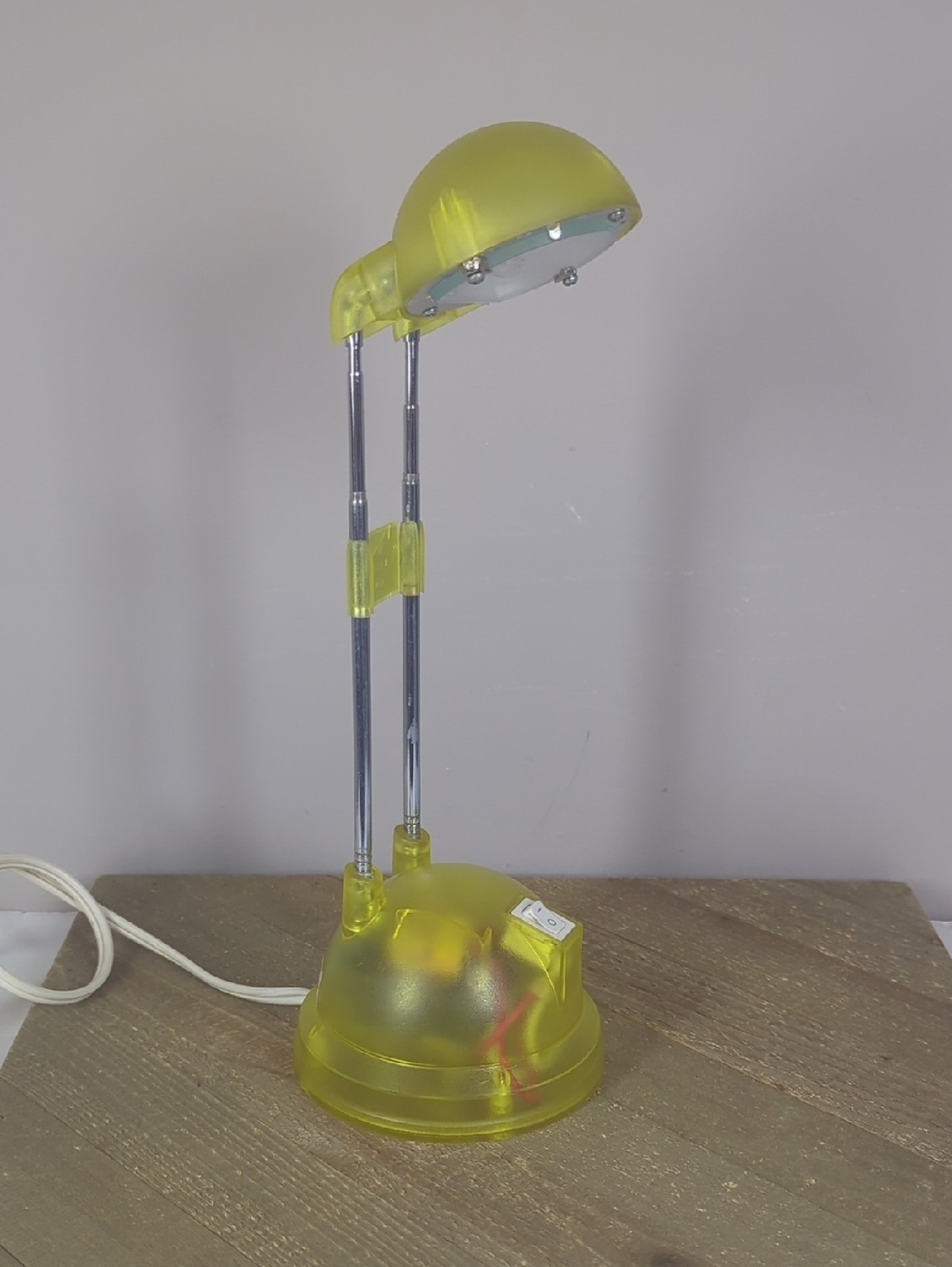 IKEA Espressivo Yellow Acrylic Desk Lamp Y2K Space Age Retro Futuristic Table Li